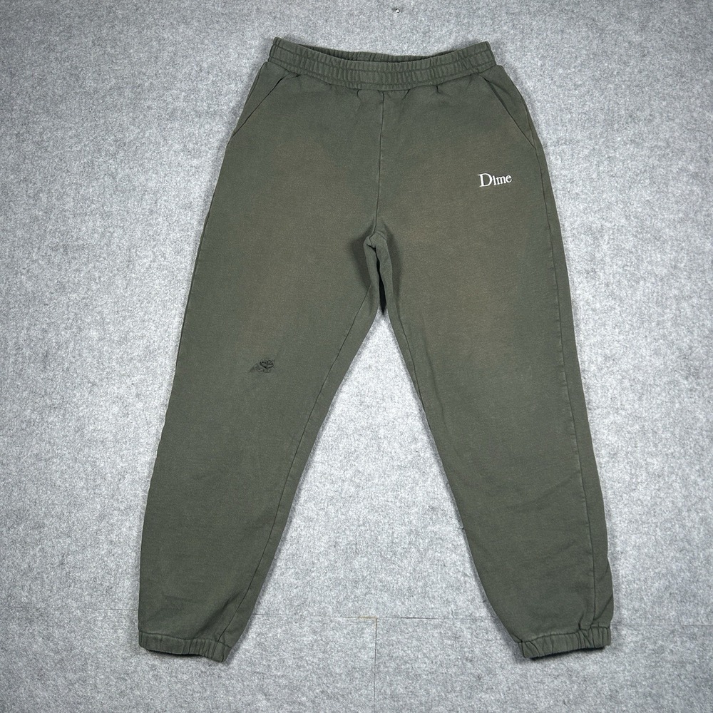 Dime Montreal Sweatpants Men's Size Medium Green Heavyweight Cuffed Loungewear